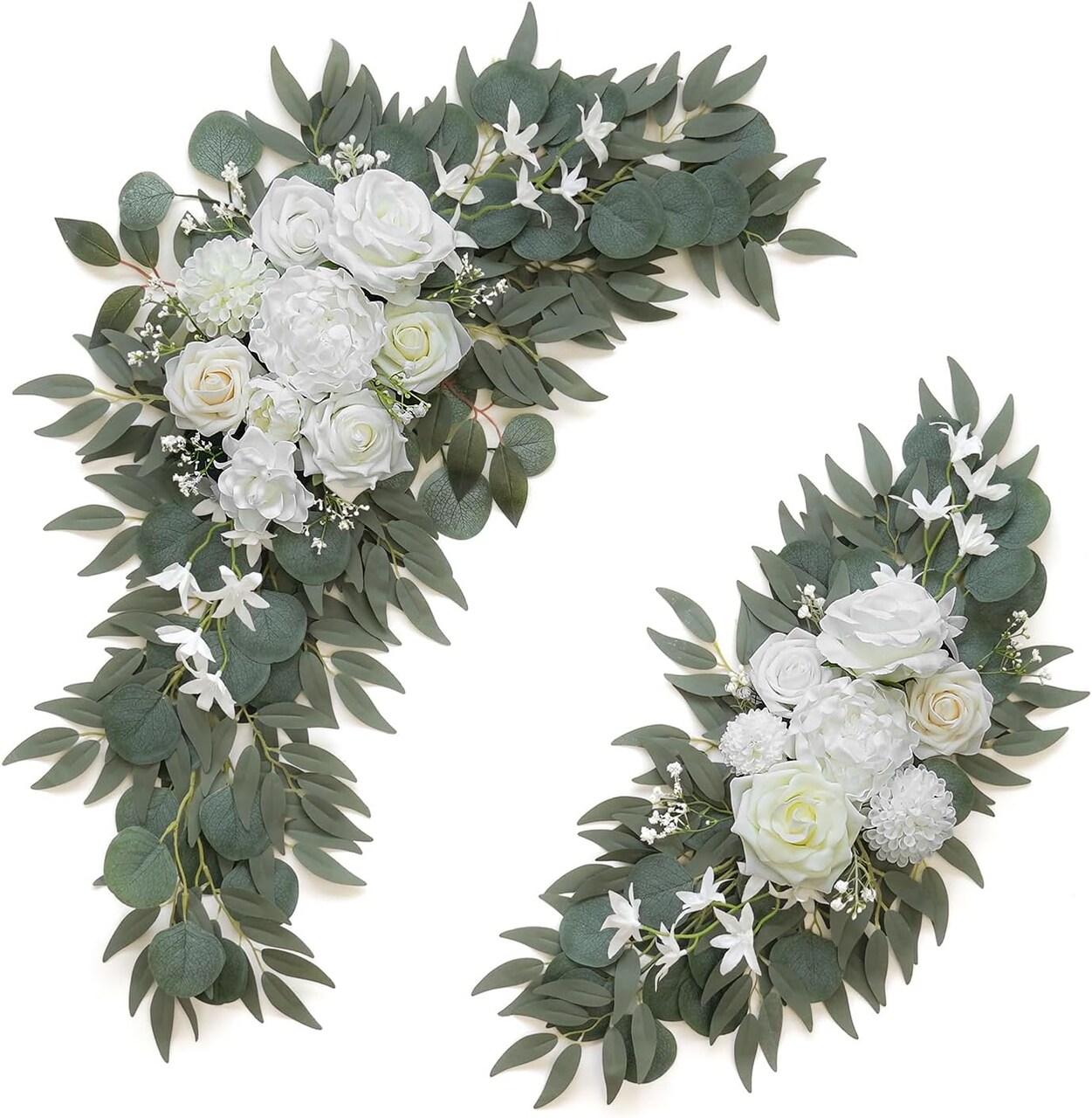 Set of 2 - Artificial Flower Swag for Wedding Welcome Signs Floral Decorations